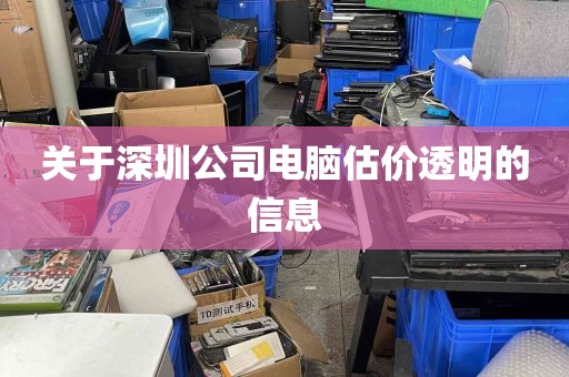 关于深圳公司电脑估价透明的信息